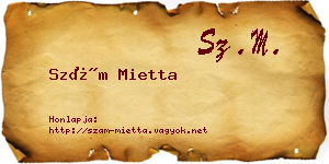 Szám Mietta névjegykártya